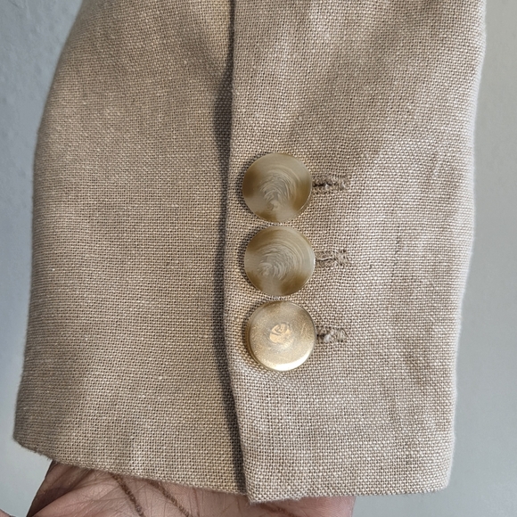 Jason Wu Linen Blend Beige Single Button Braided Detail Cropped Blazer Sz S - Picture 4 of 11